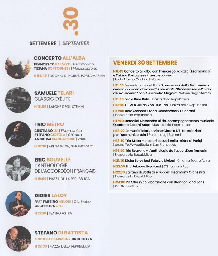 30 September schedule