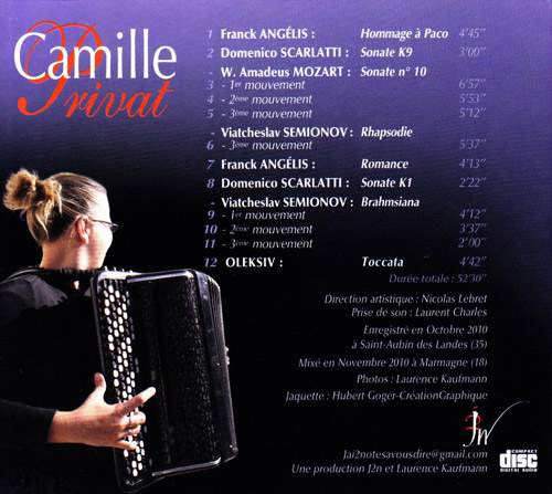Camille Privat tracks of Accordeon Classique CD