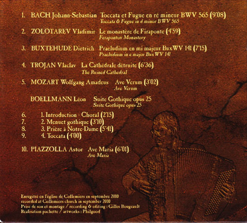 Accordéon Liturgique CD back cover by Philippe Borecek