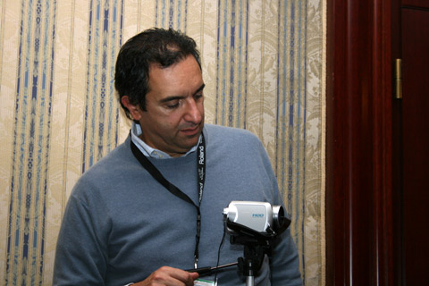 Roberto Gaetani filming for the live streaming