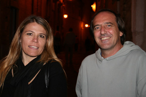Castelfidardo Festival event Director Francesca Santini and Stefano Mengascini of the Mengascini Nello Accordion Factory.