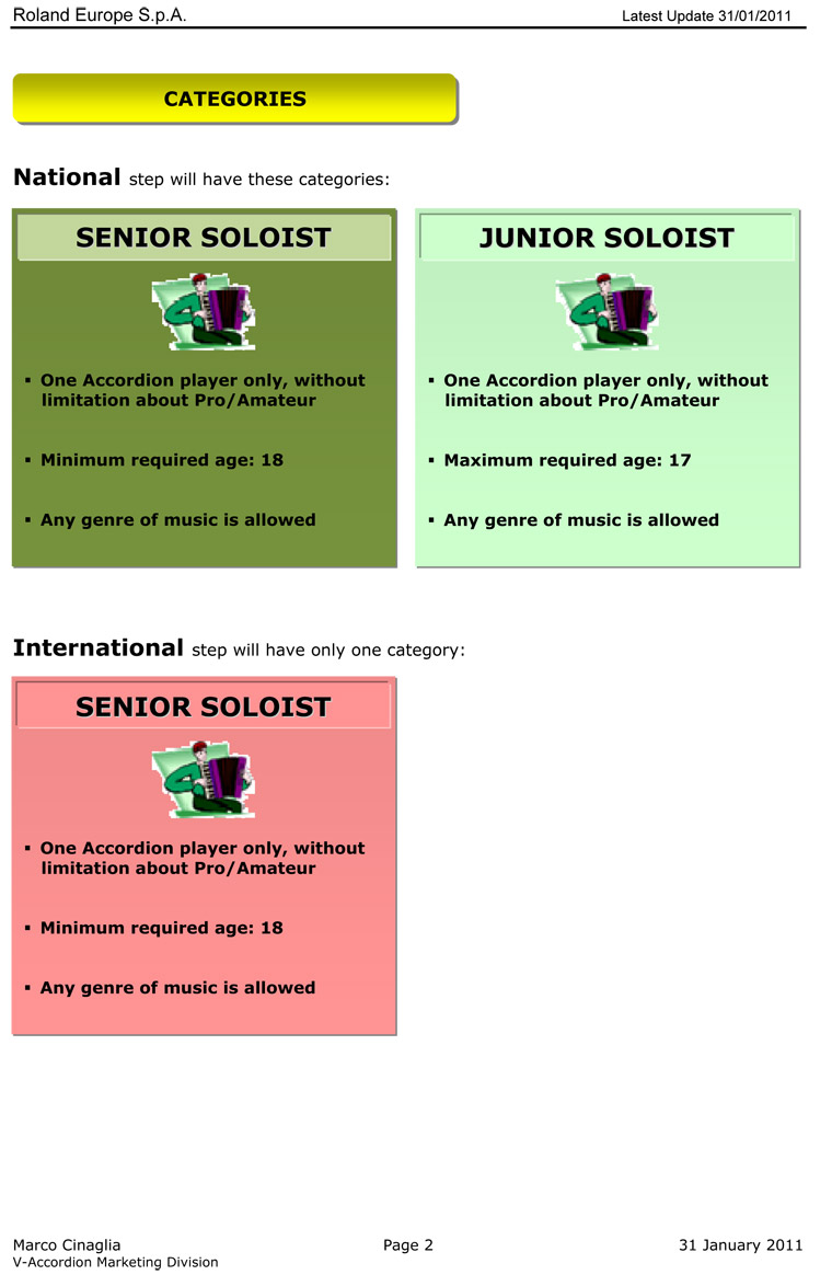 2011 Roland V-Accordion Festival categories