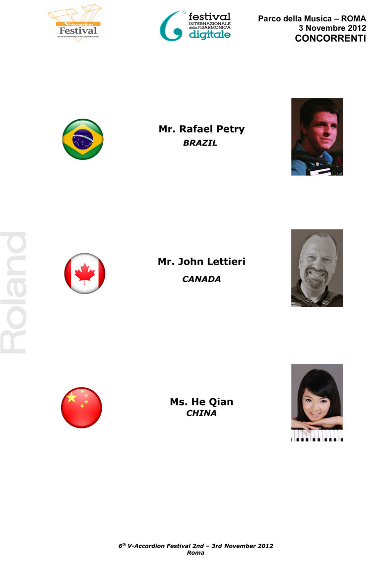 2012 Contestants List