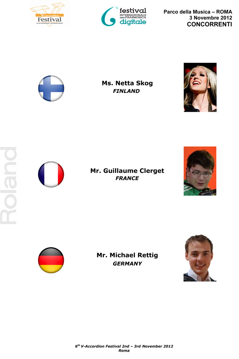 2012 Contestants List