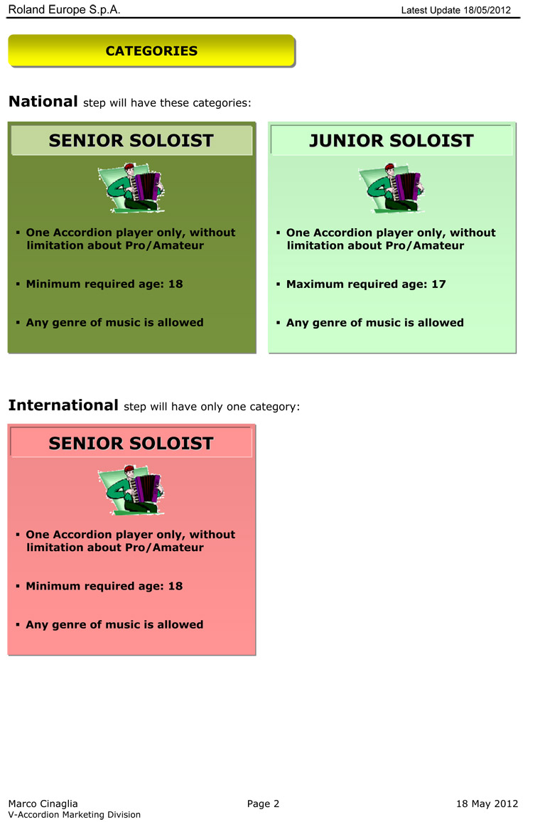 2012 Roland V-Accordion Festival Regulations
